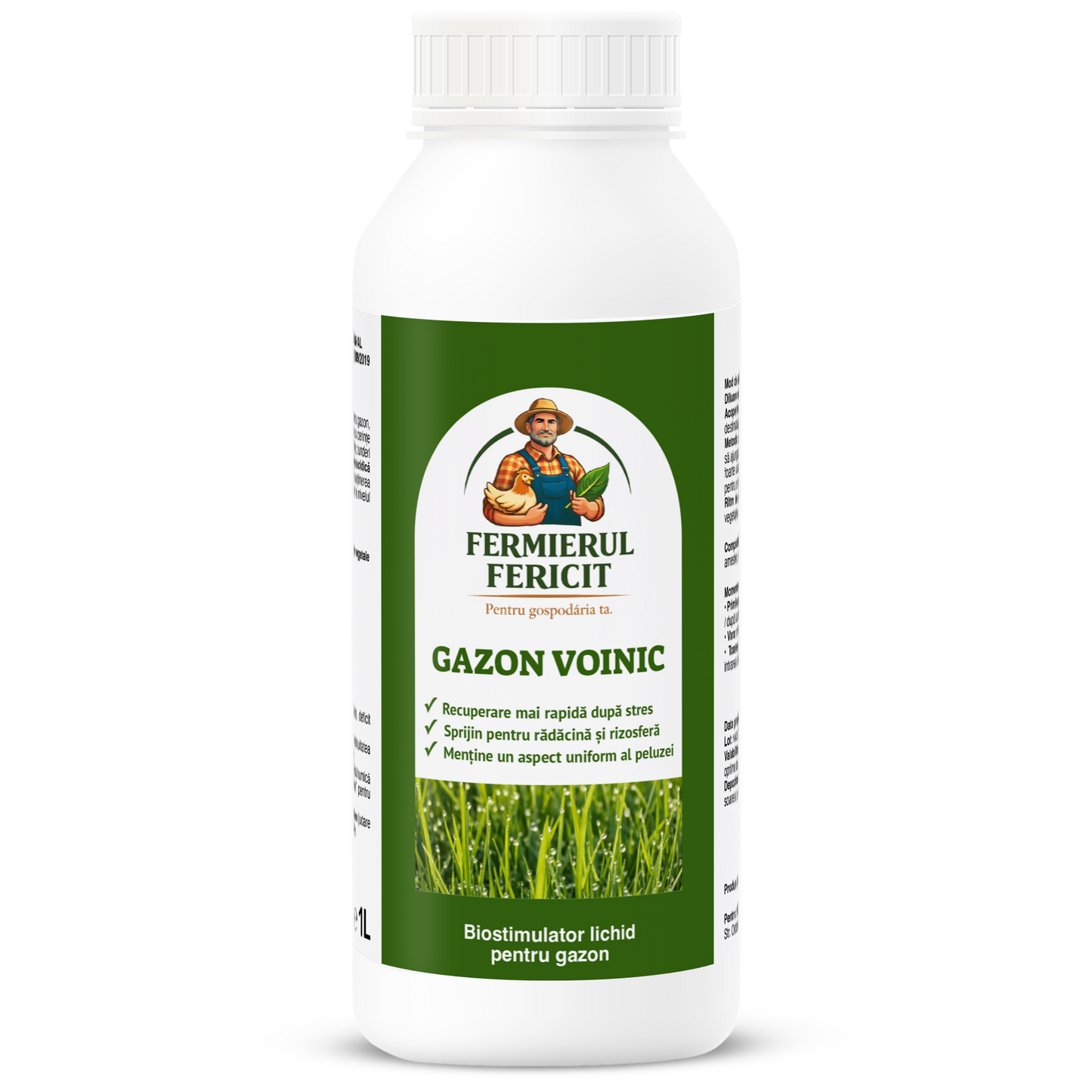 🌱 Gazon Voinic 1 Litru – Îngrășământ pentru Creștere Deasă și Gazon Verde și Uniform - 100% organic