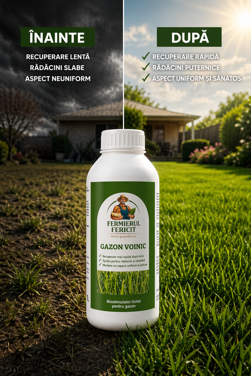 🌱 Gazon Voinic 1 Litru – Îngrășământ pentru Creștere Deasă și Gazon Verde și Uniform - 100% organic