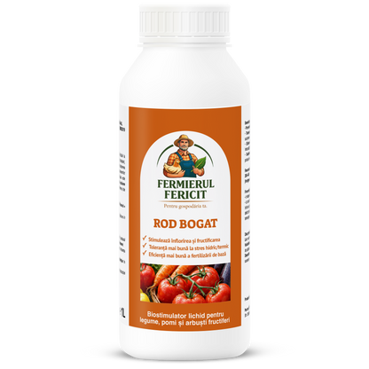 🥬 Rod Bogat 1 Litru – Îngrășământ pentru Creștere Accelerată a Legumelor Mari și Gustoase - 100% organic